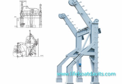 50KN GRAVITY LUFFING DAVIT FOR 5.0M FRP TOTALLY ENCLOSED LIFEBOAT AND RESCUE BOAT